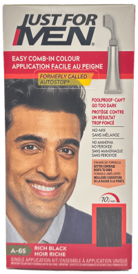 Just For Men Easy Comb-In Color - Rich Black(A-65) -  Single Application Kit